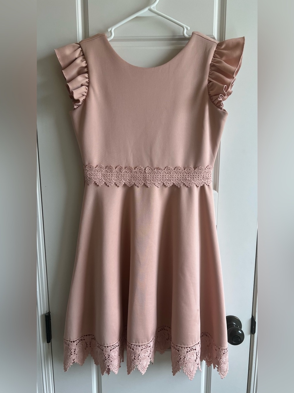 Rare Editions Dusty Pink Ruffle Sleeve Dress